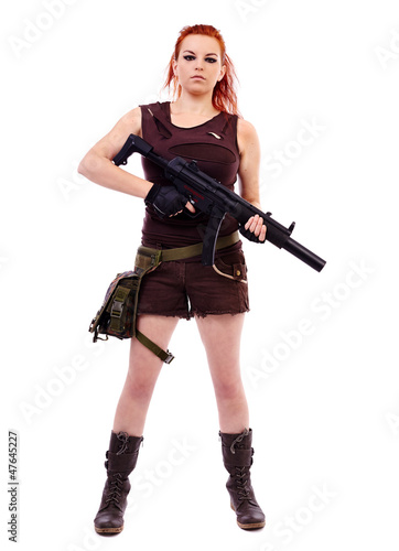 Military redhead beautiful young lady © Xalanx