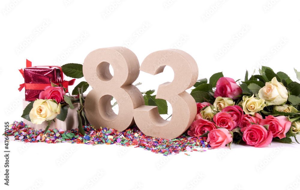 Age in figures, decorated with roses Age in figures, decorated with roses