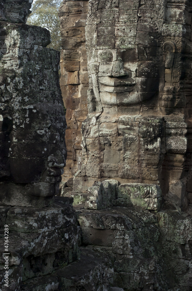 Camboya. Caras del templo de Bayón. Angkor.