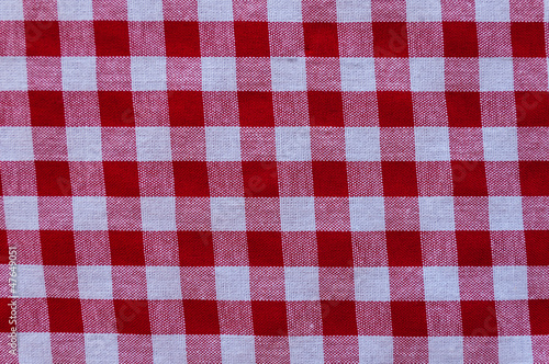 Red and white striped fabric.