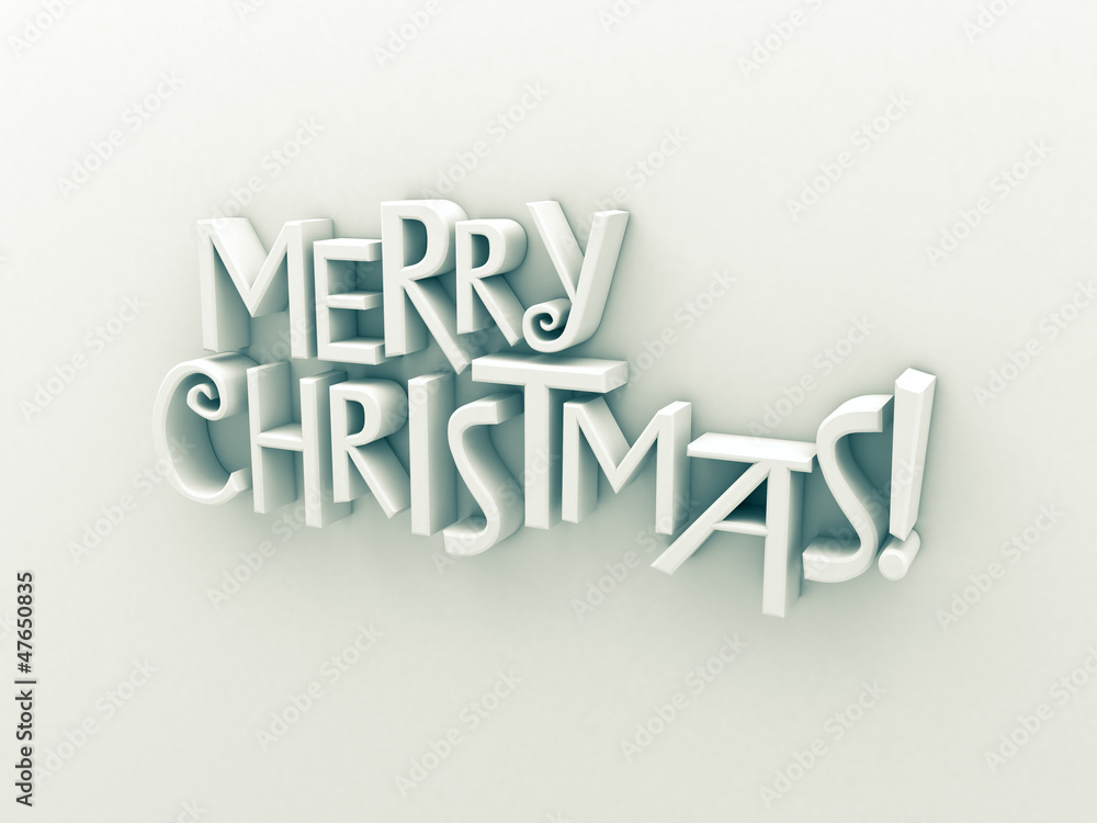 Merry Christmas text isolated