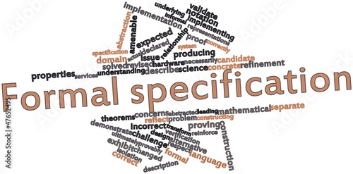 Word cloud for Formal specification photo