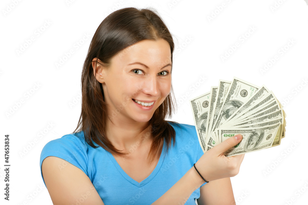 young woman and big money young woman and big money