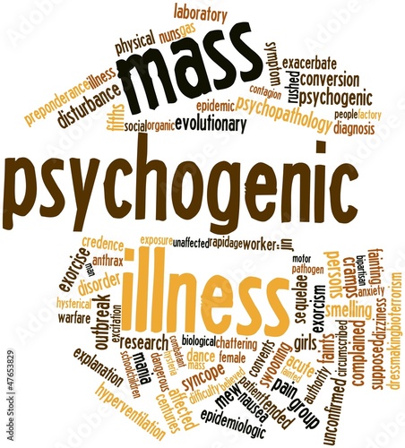 Obraz na plátně Word cloud for Mass psychogenic illness