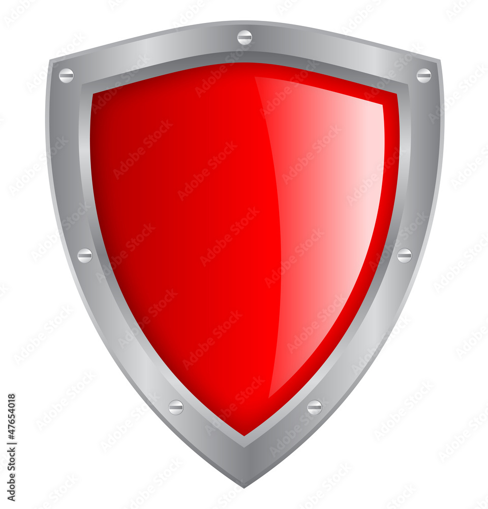 Vector red glass shield Vector red glass shield