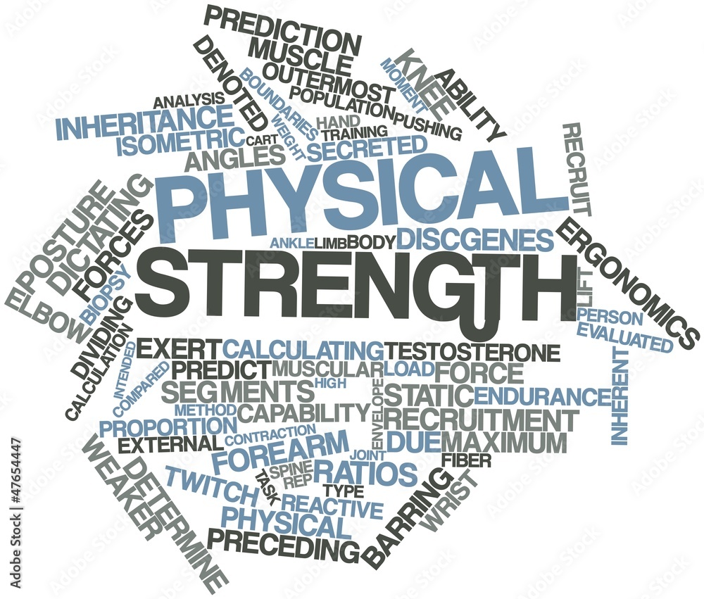 Word cloud for Physical strength Stock Illustration