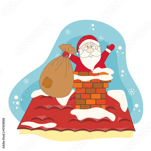 Santa greeting you a Merry Christmas.