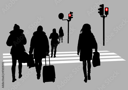Pedestrians in city