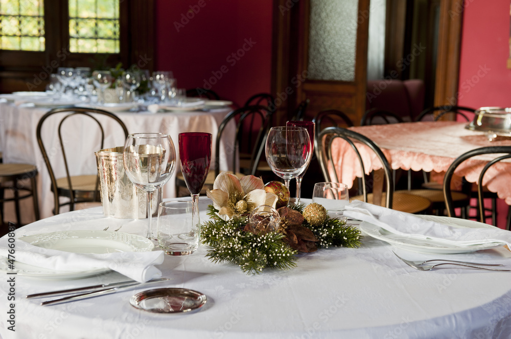 a table set for holiday season