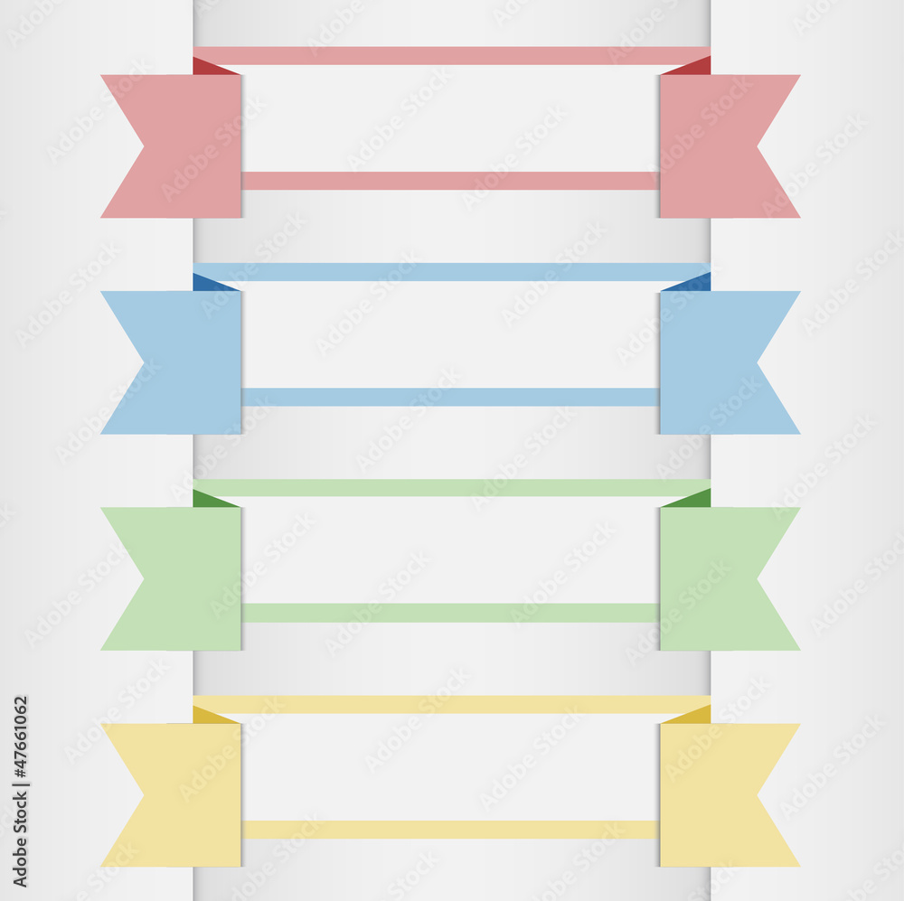 Vector set of origami paper banners. Vector set of origami paper banners.