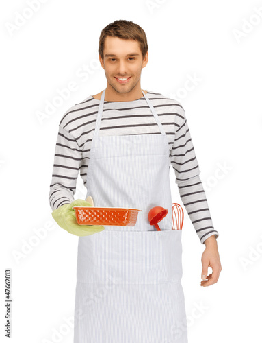 cooking man over white photo