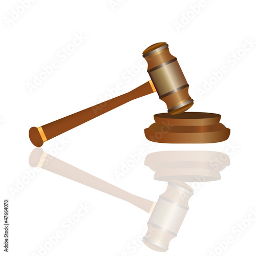 gavel on white background