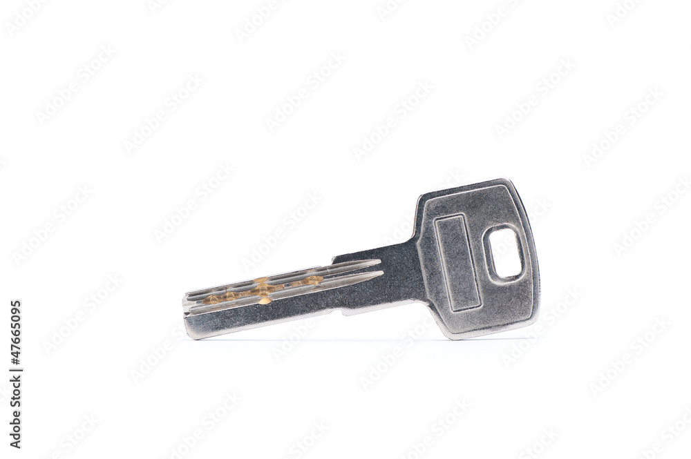 silver key on white background with clipping path silver key on white background with clipping path