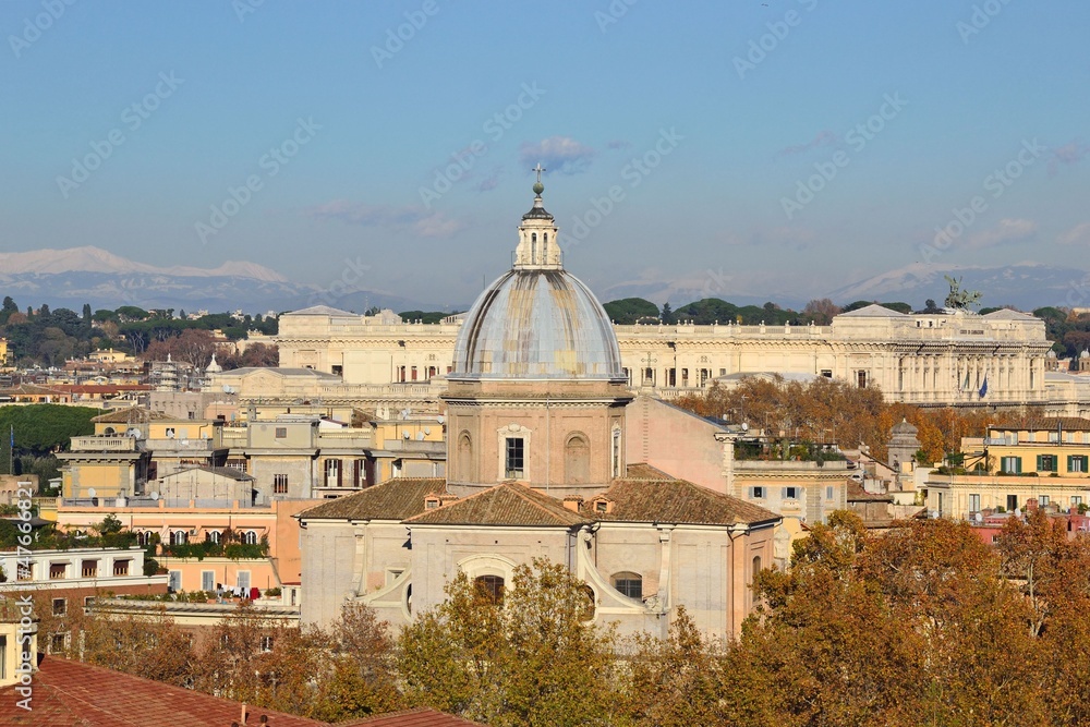 Chiesa di San Giovanni dei Fiorentini vista dal Gianicolo