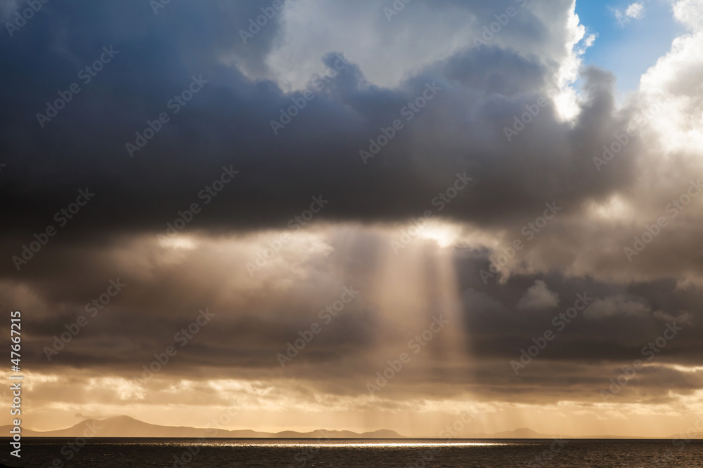 Sunbeams off the Isle of Anglesey 