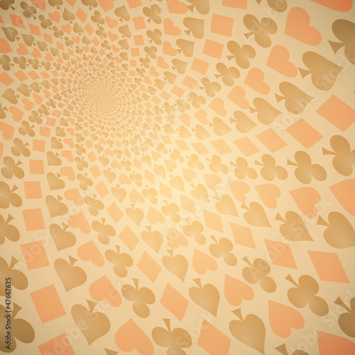 Playing cards. Op art. Hearts, diamonds, spades and clubs