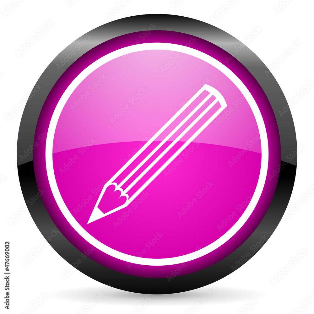 pencil violet glossy icon on white background pencil violet glossy icon on white background