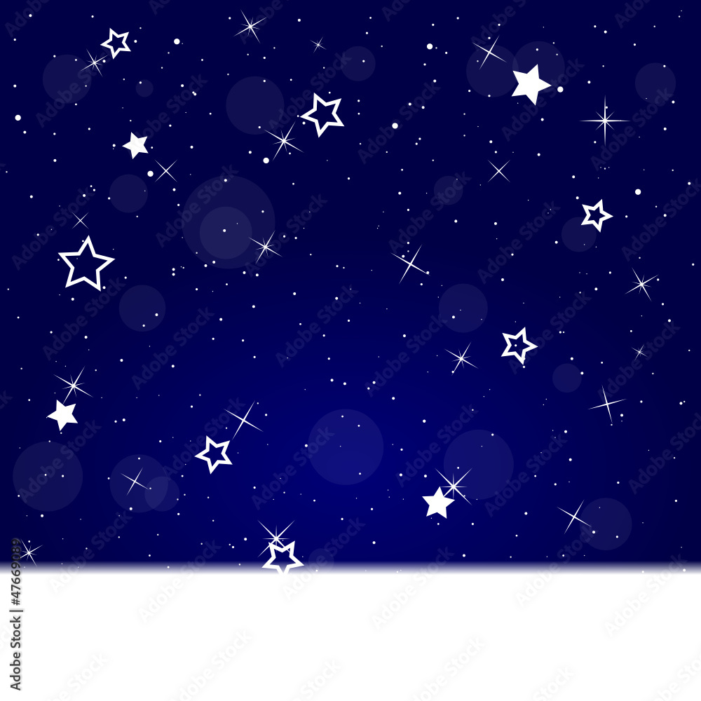 Karte mit blauem Sternenhimmel und Textfreiraum