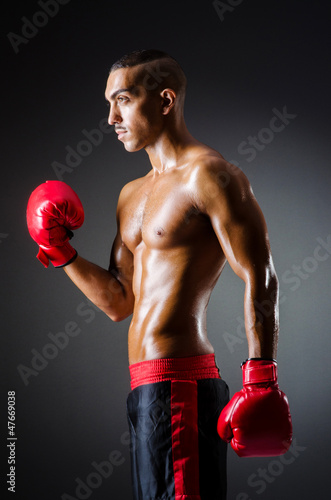 Muscular boxer in studio shooting © Elnur