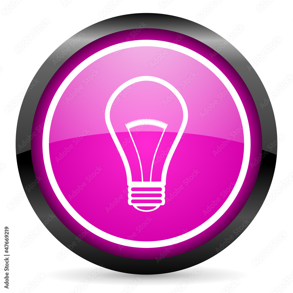 light bulb violet glossy icon on white background light bulb violet glossy icon on white background