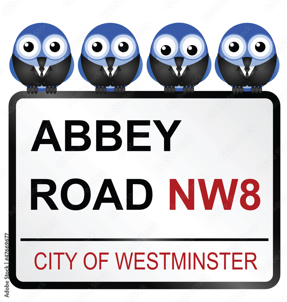 Naklejka premium Iconic Abbey Road street name sign