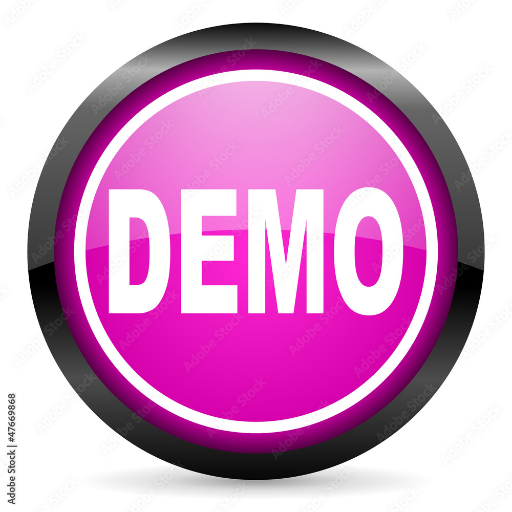 demo violet glossy icon on white background demo violet glossy icon on white background