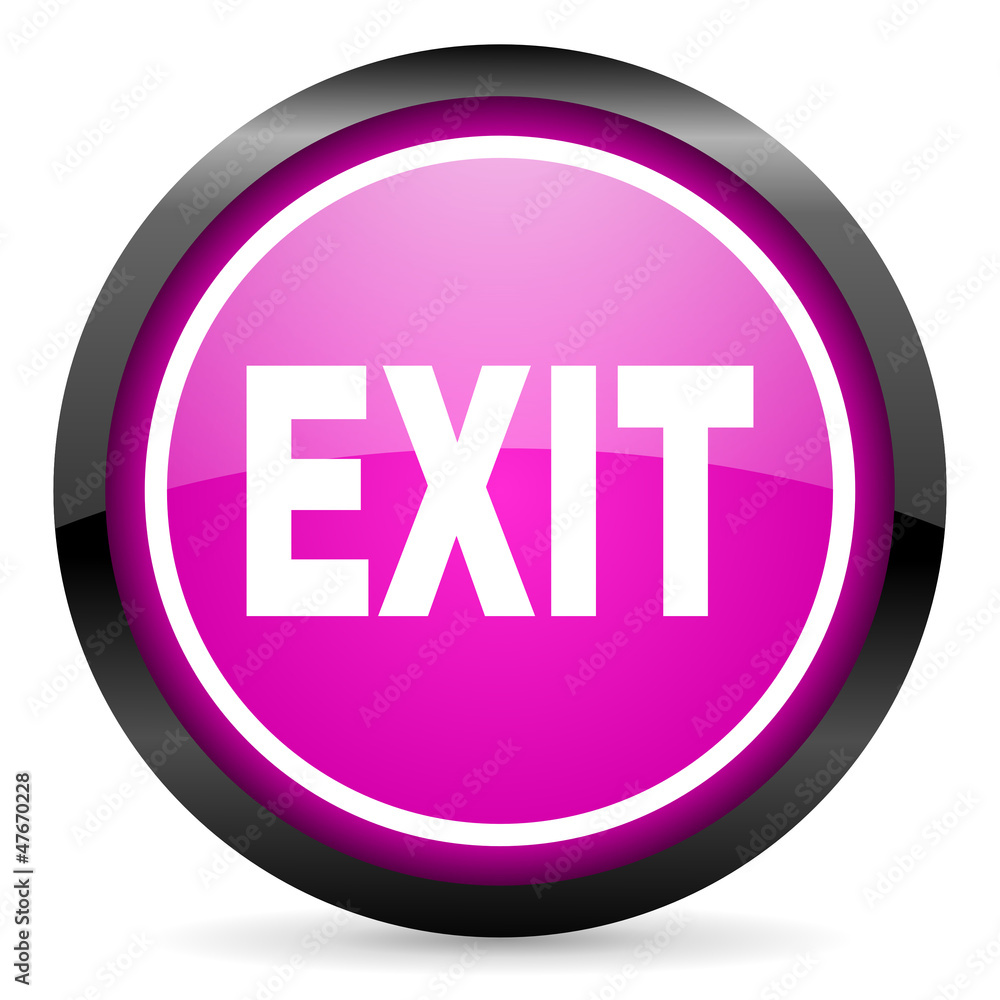 exit violet glossy icon on white background exit violet glossy icon on white background