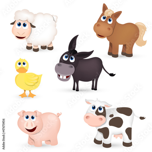 Vector Set of isolated Farm Animals