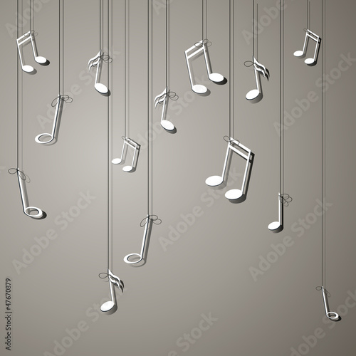 Vector Illustration of an Abstract Background with Notes