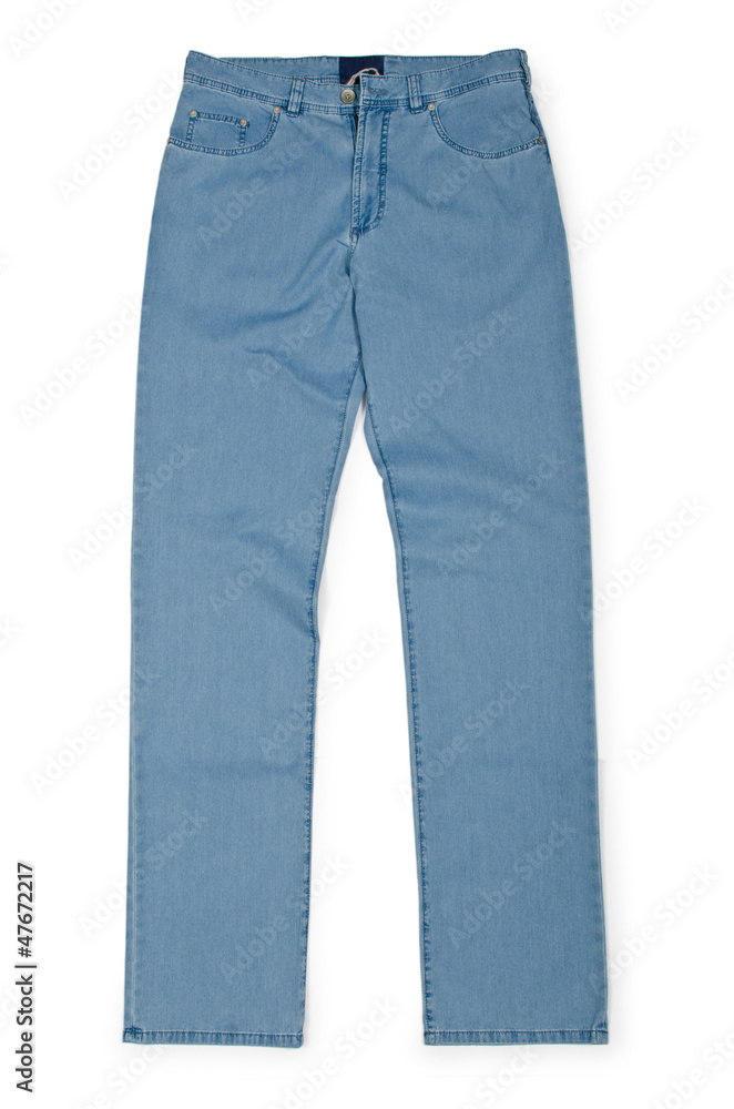 Fashion concept with trousers on white Fashion concept with trousers on white