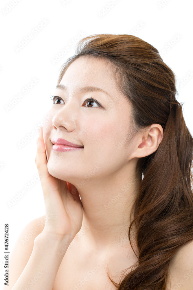 Beautiful asian woman on white background Beautiful asian woman on white background