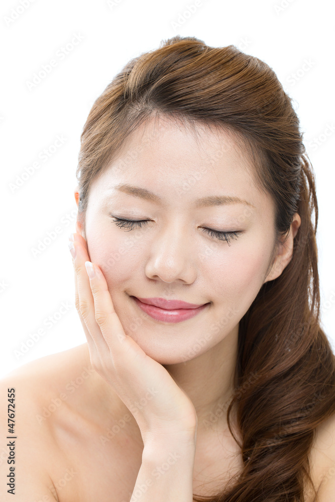 Beautiful asian woman on white background Beautiful asian woman on white background