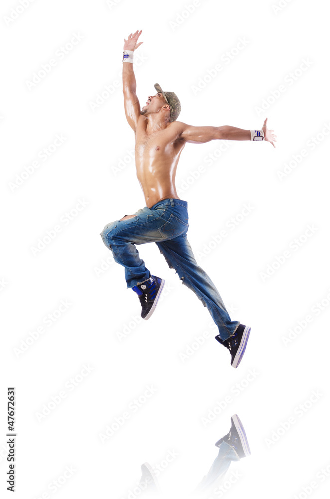 Dancer dancing dances isolated on white Dancer dancing dances isolated on white