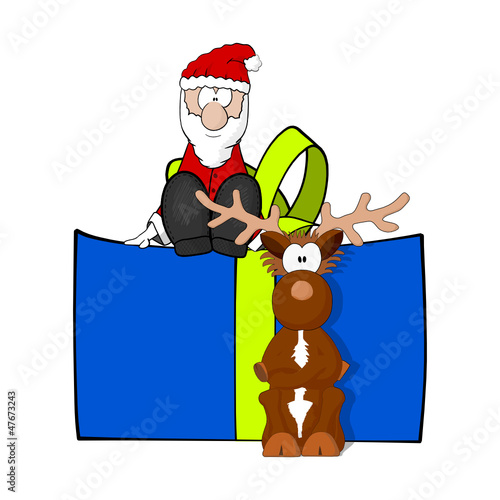 weihnachtsmann rentier geschenk I