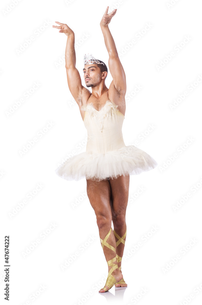 Muscular ballet performer in funny concept Muscular ballet performer in funny concept