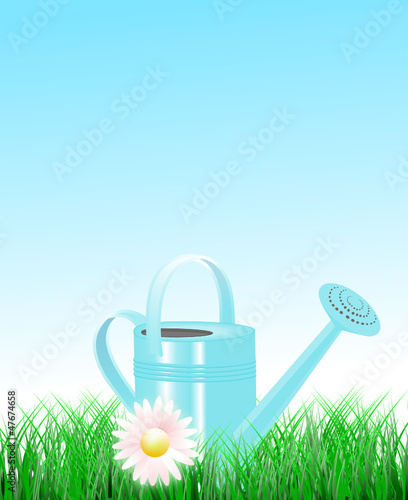Gießkanne mit Gänseblümchen