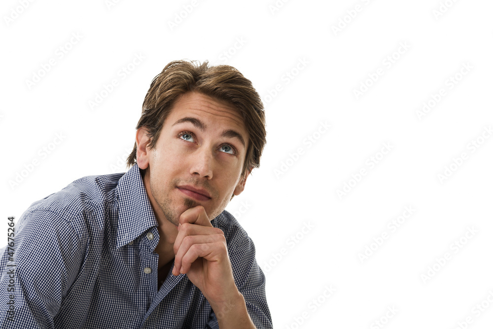 Handsome young man thinking Handsome young man thinking