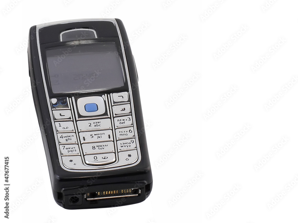 Antiques, old cellular(mobile) phone. Isolated Antiques, old cellular(mobile) phone. Isolated
