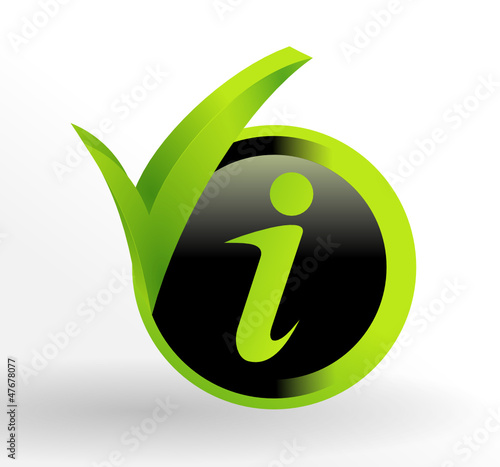 icône information sur bouton vert et noir