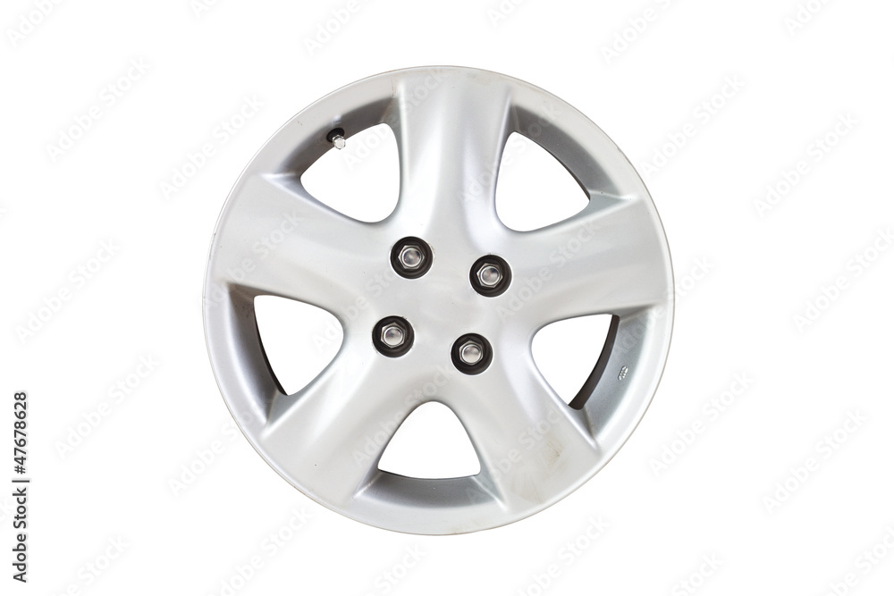 Car wheel on white isolate