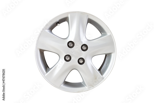 Car wheel on white isolate
