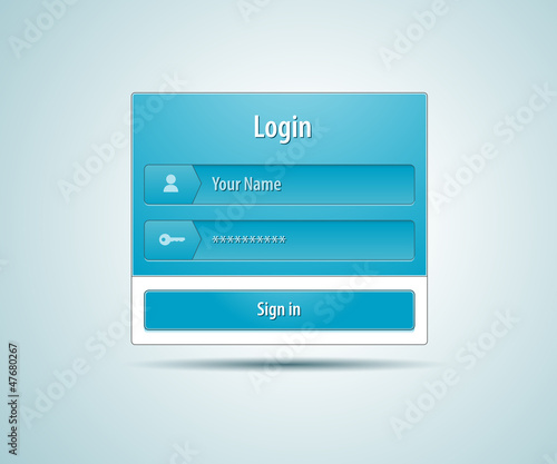 Login and registration web ui form window