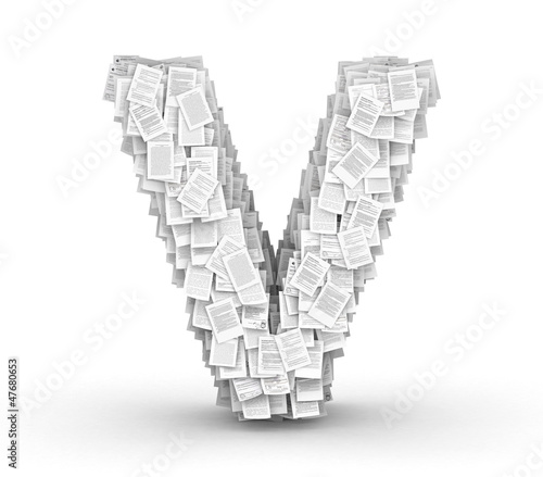 Letter V, page documents font © iuneWind