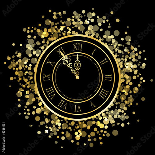 Vector shiny New Year Clock
