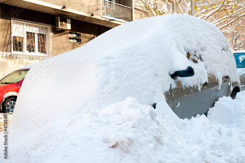 Snow over the car