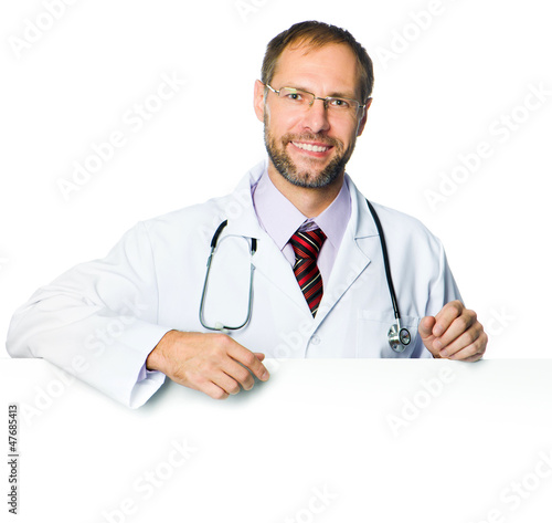 doctor showing board