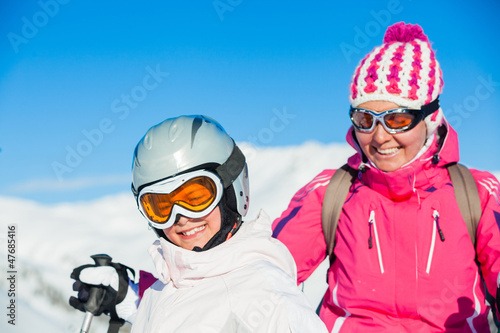 Happy skiers