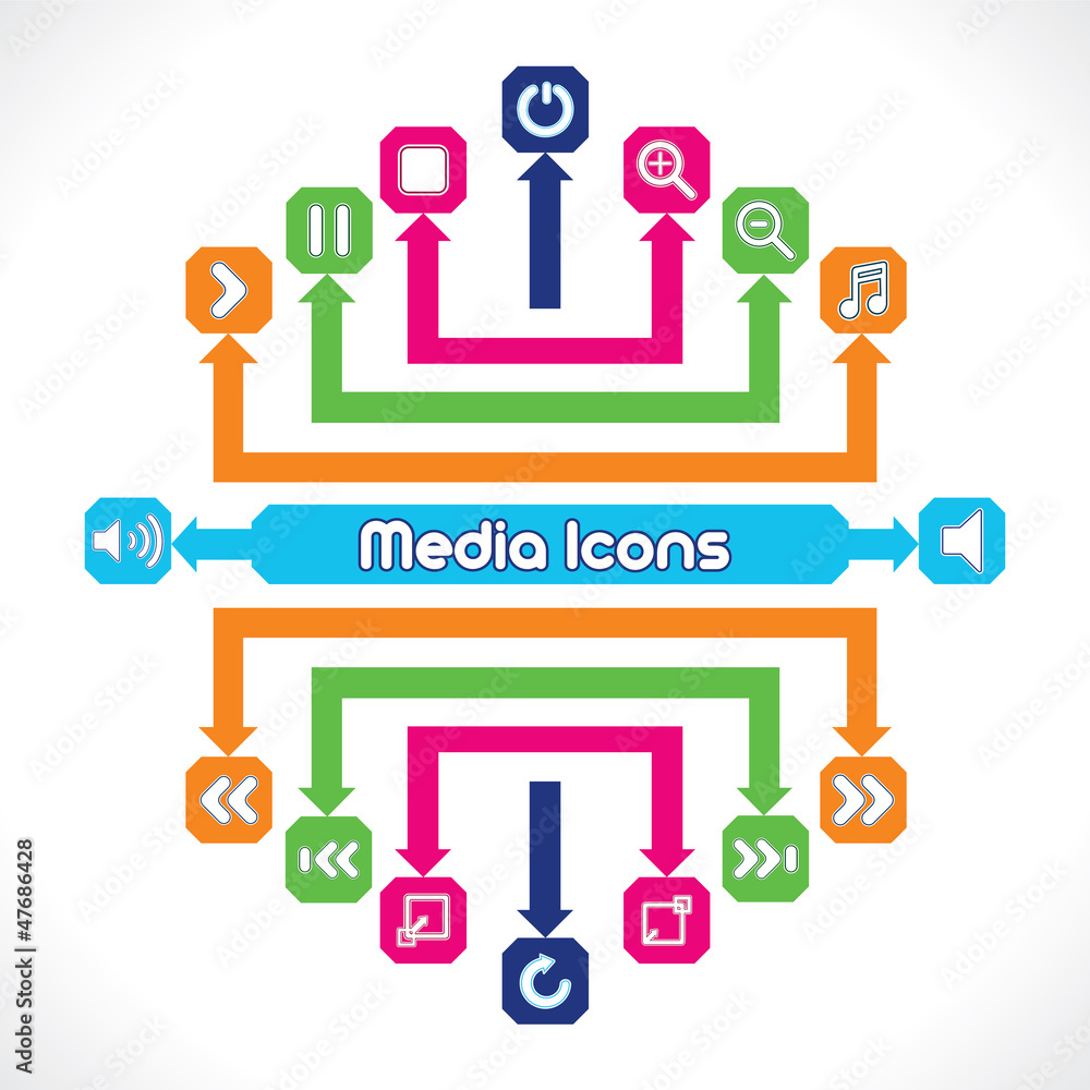 Set of Media/Music Icons Stock Vector Set of Media/Music Icons Stock Vector