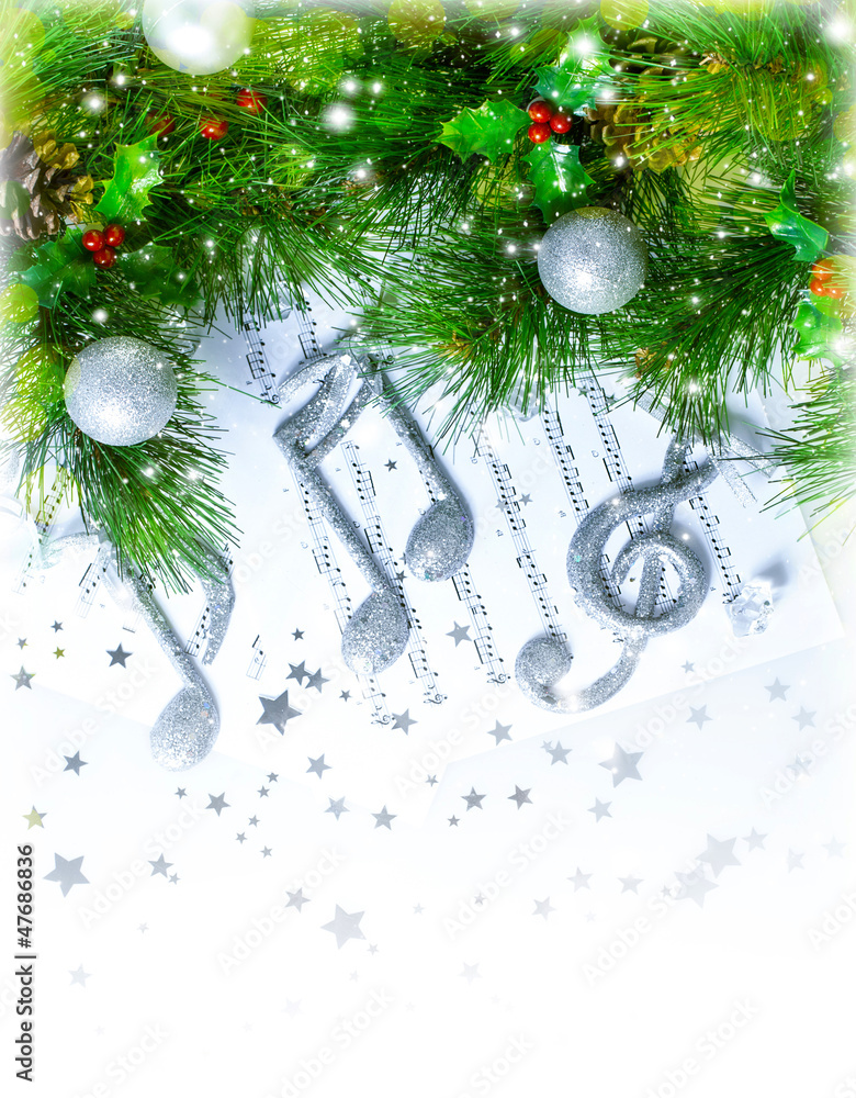 Fototapeta premium Christmas treble clef