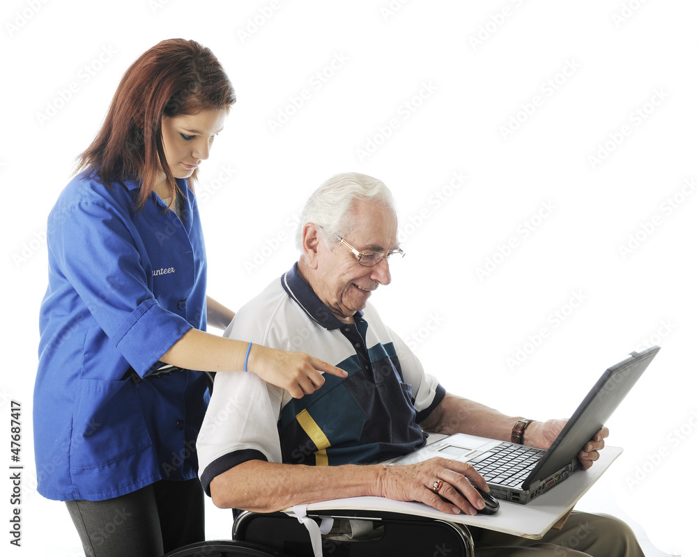 Helping the Elderly with His Computer Helping the Elderly with His Computer